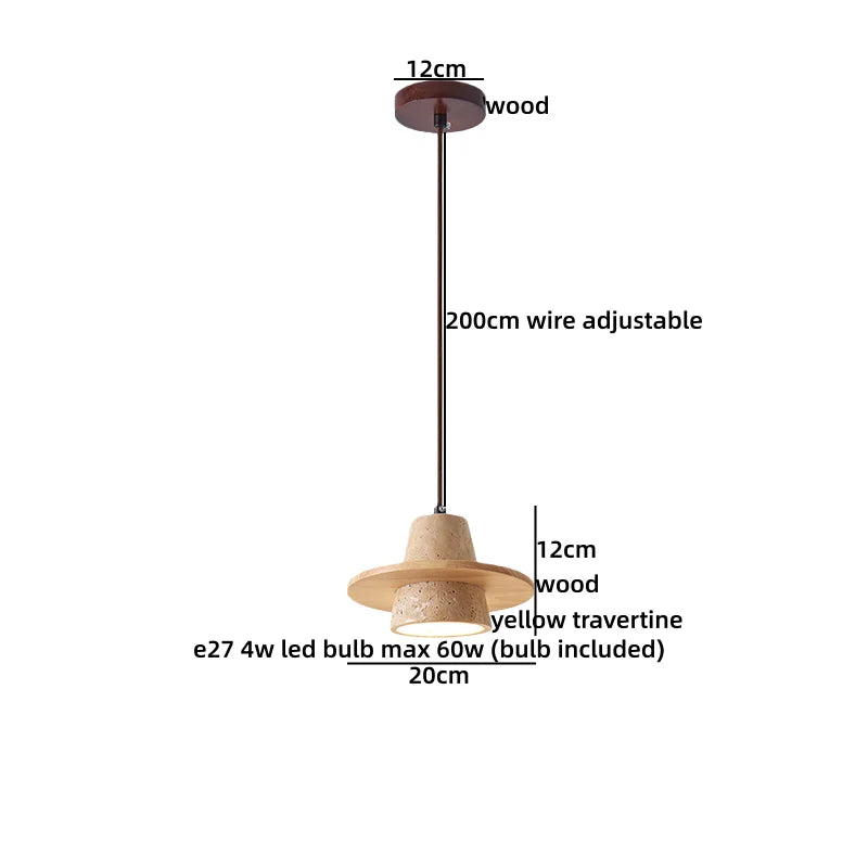 Wabi Sabi Wood Pendant Light for Bedroom