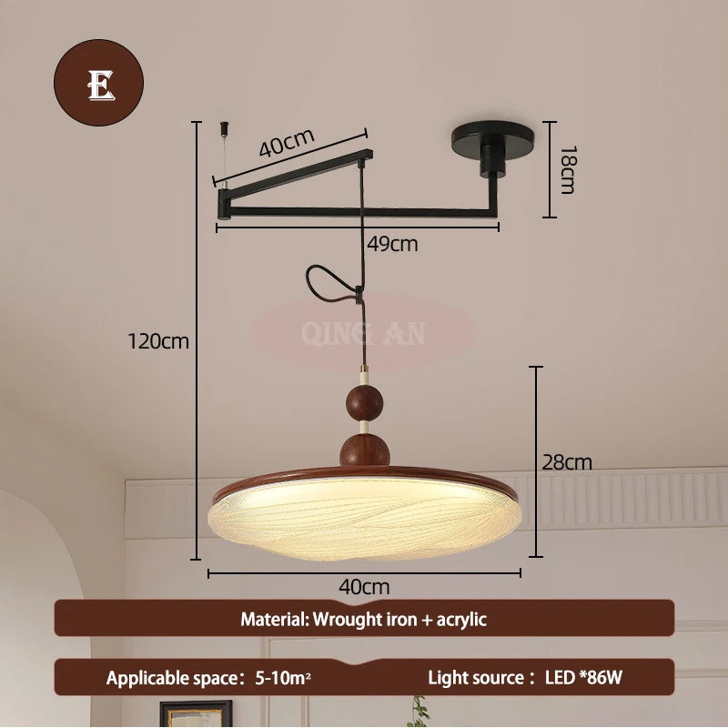 Lámpara Colgante Retro de Hierro con Pantalla de Cobre