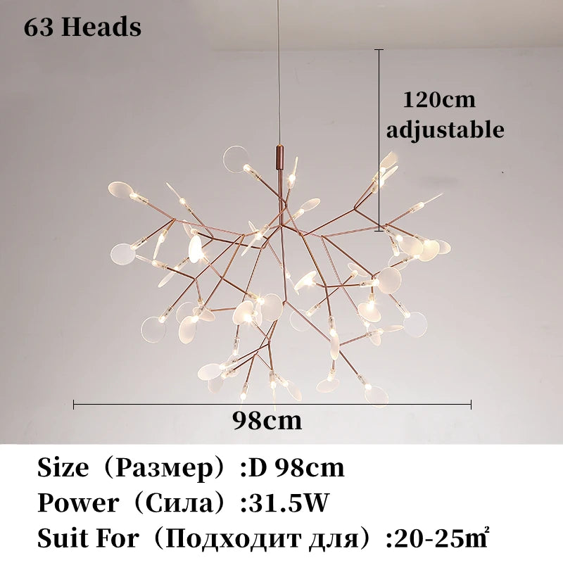 Lámpara nórdica de techo de lujo moderna para sala de estar o cocina, con forma de luciérnaga, LED, colgante, de interior, creativa, para habitación infantil, con anillos de luz
