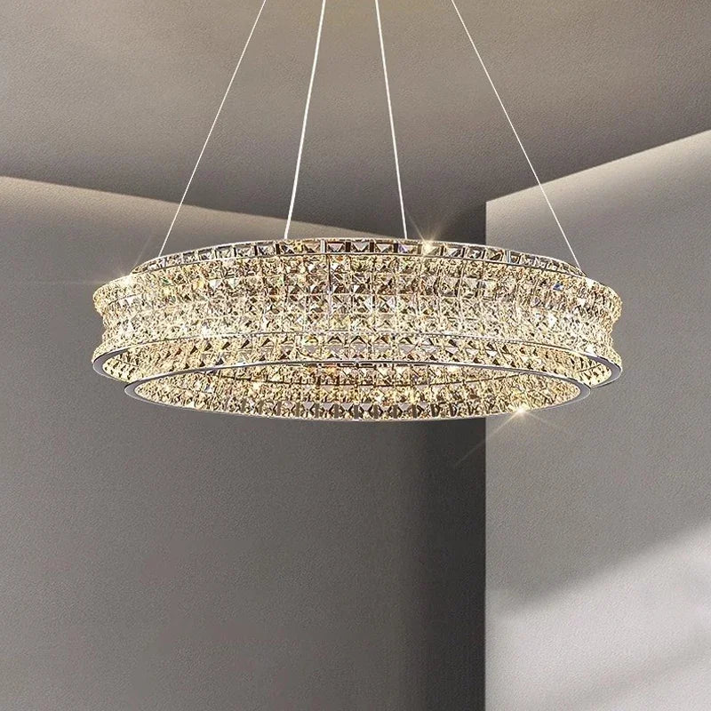 Lámpara de araña de techo moderna de cristal de lujo