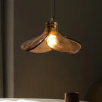 Lámpara colgante retro de cristal con diseño floral y acabado en cobre