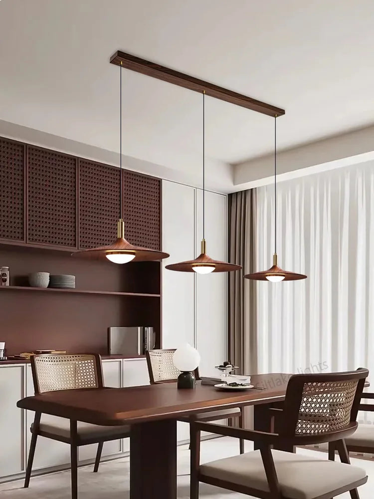 Lámpara colgante de madera nórdica para comedor