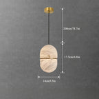 Minimalist Marble Pendant Light with Copper Accent