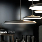 Nordic Flat Saucer LED Pendant Light in Four Colors for Kitchen Island
