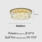 Modern Glass Chandelier LED Ceiling Light Black Gold