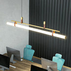 Nordic Brass Pendant Light with Leather Accents