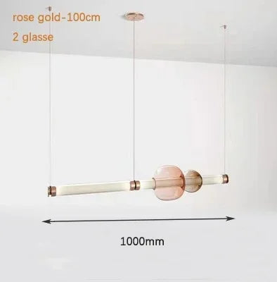 Minimalist Glass Pendant Light with Brass Accents