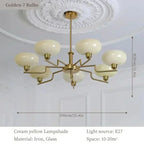 Lámpara Colgante de Bola de Cristal Estilo Retro, Candelabro de Hierro