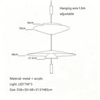 Minimalist Iron Pendant Light - Nordic UFO Design