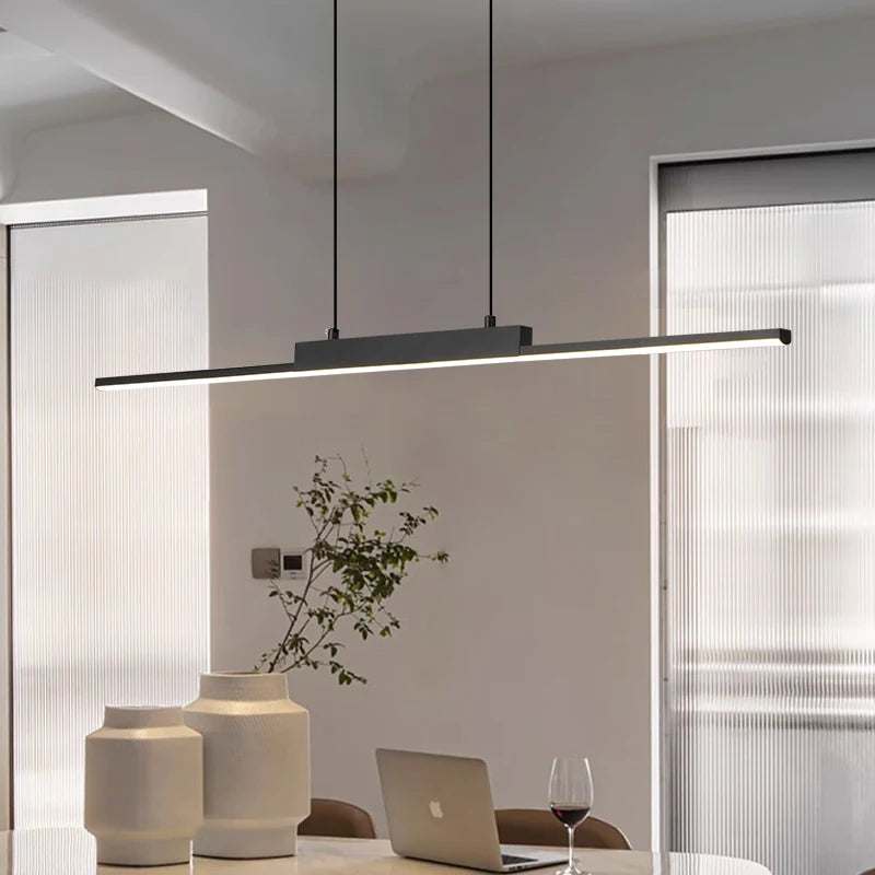 Minimalist Iron Linear Pendant Light for Dining