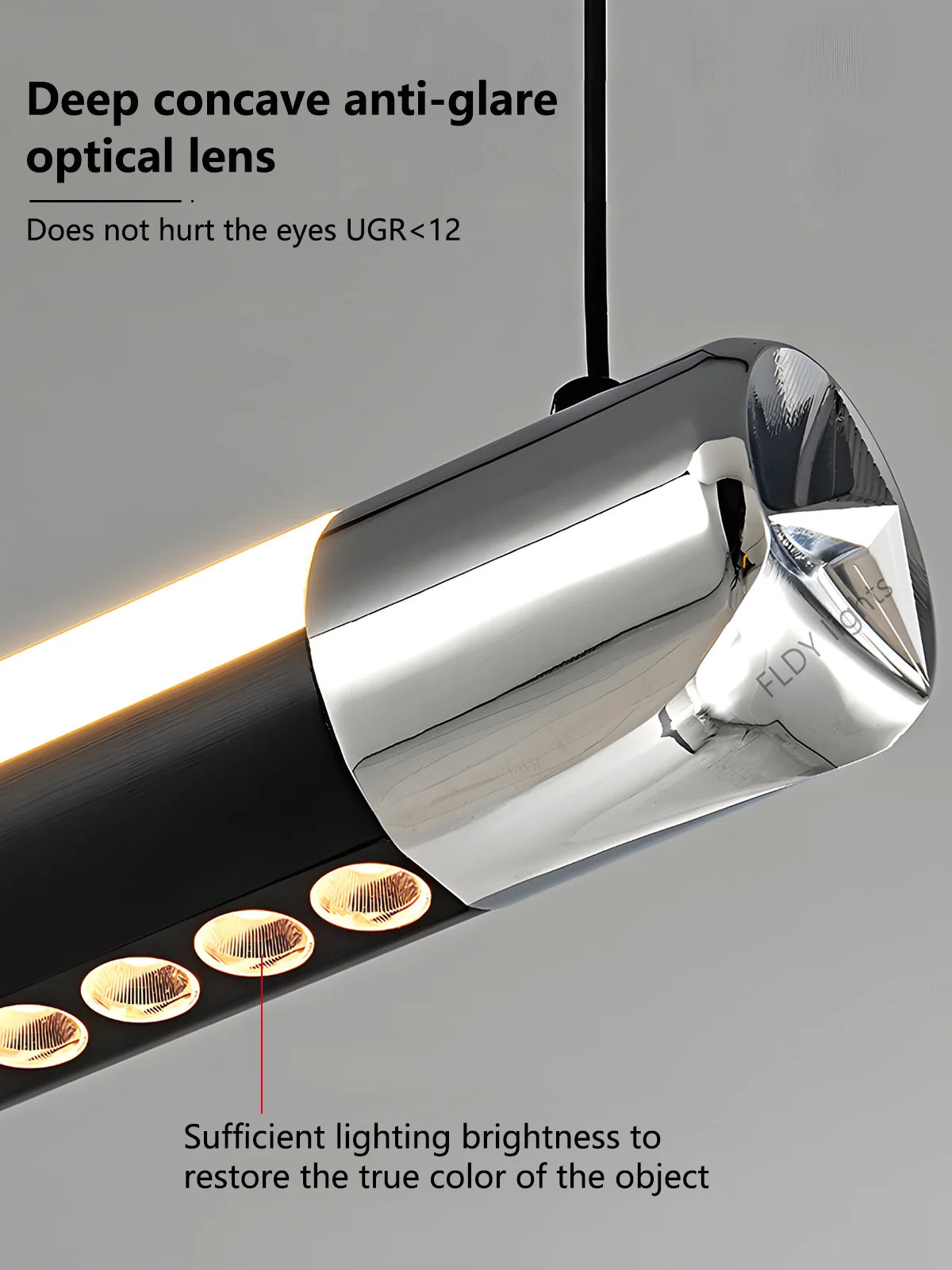 Lámpara colgante de cristal minimalista para comedor