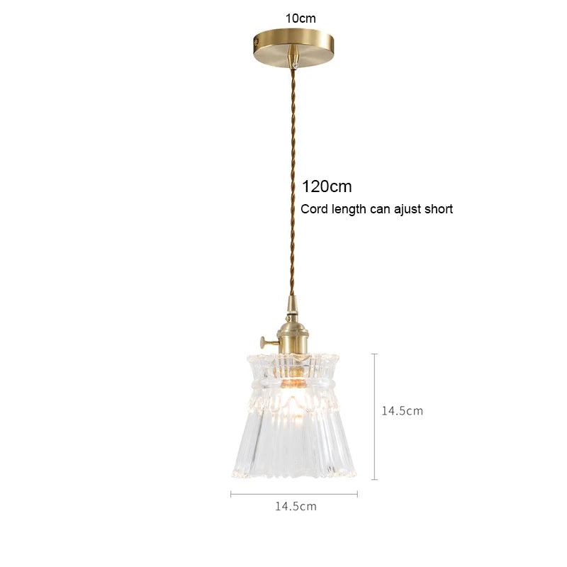 Nordic Glass Pendant Light with Brass Fixture