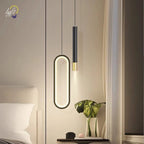 Lámpara colgante de hierro minimalista para dormitorio y comedor