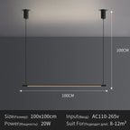 Minimalist Iron Linear Pendant Light for Dining