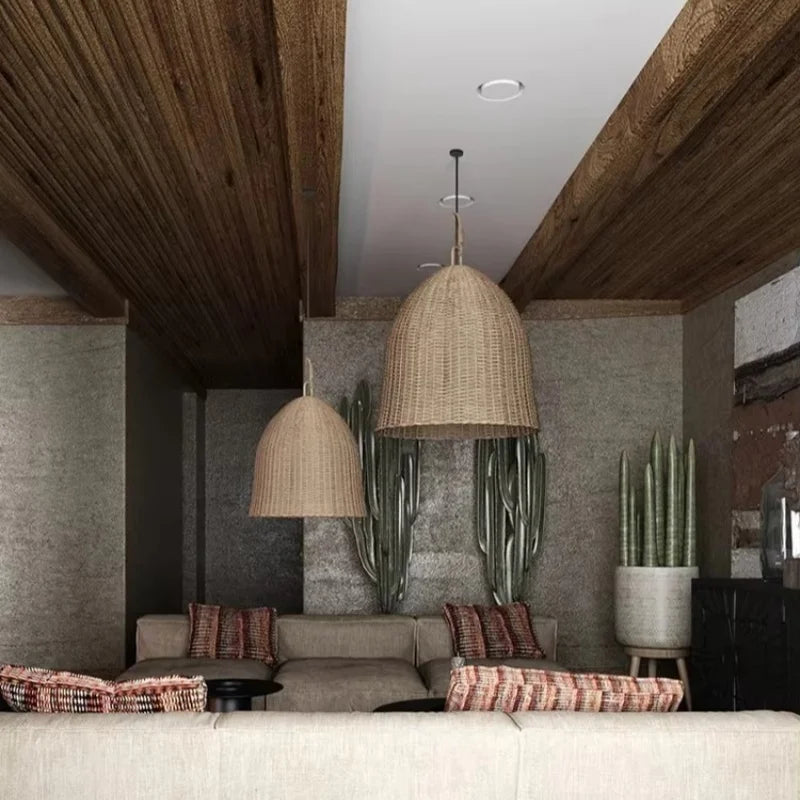 Wabi Sabi Bamboo Pendant Light for Zen Spaces
