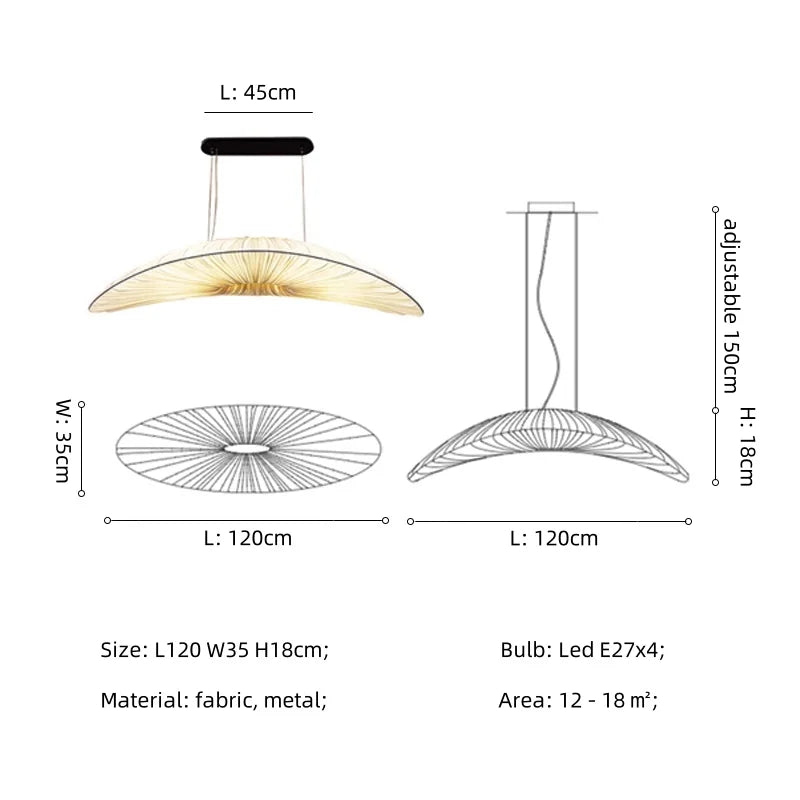 Nordic Fabric Pendant Light for Dining Room