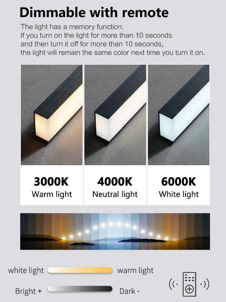 Minimalist Iron Linear Pendant Light for Dining