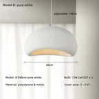 Minimalist White Resin Pendant Light for Dining Room