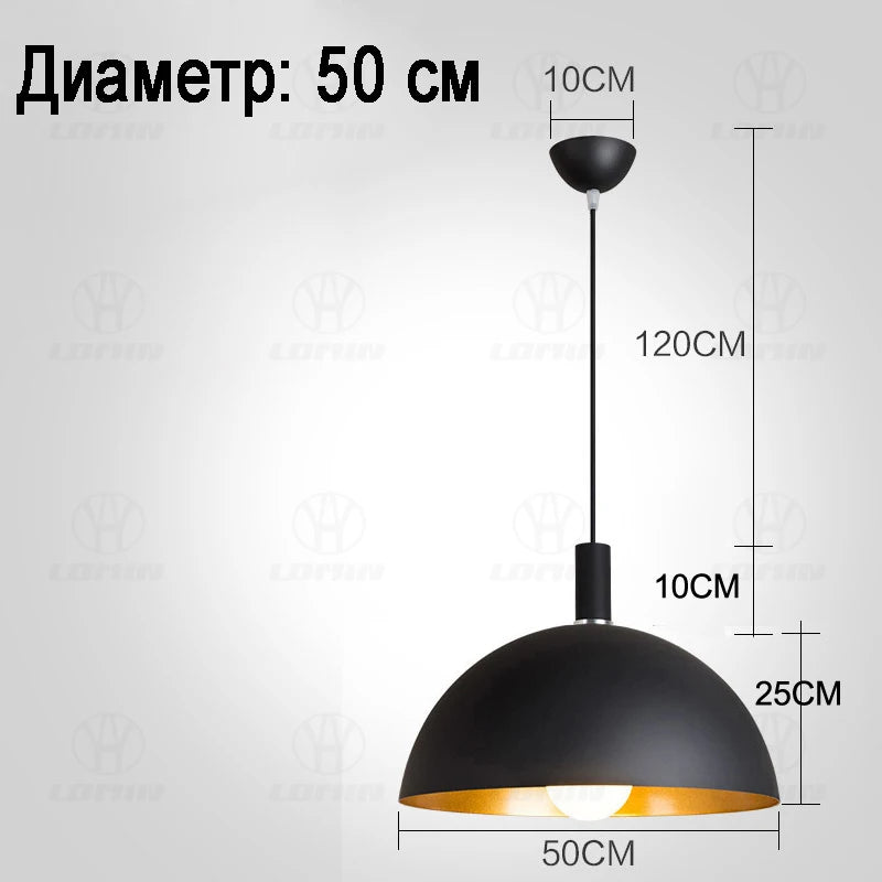 Industrial Black Iron Pendant Light for Dining