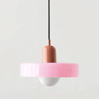 Retro Two Tone Glass Mushroom Pendant Light for Cafe and Dining Room