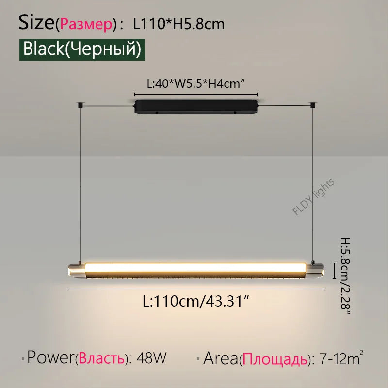 Lámpara colgante de cristal minimalista para comedor