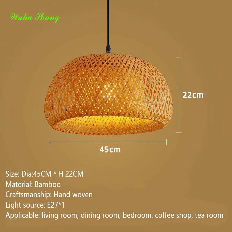 Bohemian Rattan Woven Pendant Light for Dining