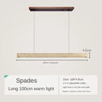 Lámpara colgante minimalista de madera y piedra para comedor