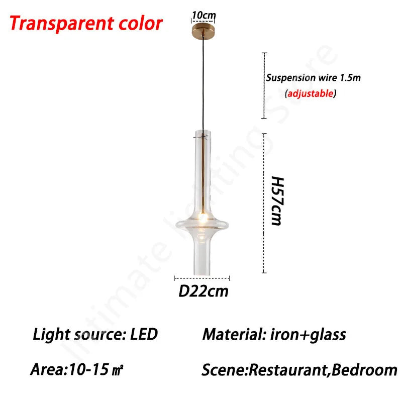 Nordic Glass Tube Pendant Light Minimalist Design