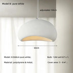 Wabi Sabi White Resin Dome Pendant Light for Living Room and Dining Room