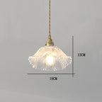 Vintage Flower Glass Pendant Light Collection with Brass Fitting for Bedroom