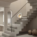 Wabi Sabi Organic Sculpted Pendant Light in White and Gray for Staircase