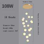Opal Glass Ball Cluster Chandelier for Staircase and Hotel Lobby