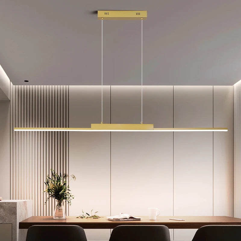 Minimalist Linear Pendant Light for Dining Room