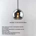 Modern Glass Ball Chandelier Lights for Dining Room Bar Kitchen Hanging Lamps Living Smoky Gray Glass Lampara Lustres Led Lights