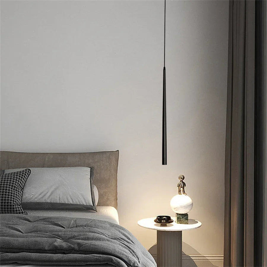 1Piece 30/40/50CM Cone LED Pendant Light Dia3cm Conical Aluminum Restaurant Bar Cafe Hanging Lamp Kitchen Dining Room Droplight