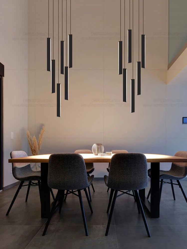 Minimalist Aluminum Pendant Light for Staircase