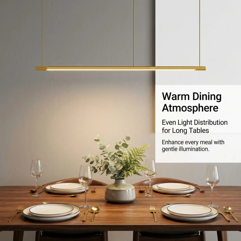 Minimalist Iron Linear Pendant Light for Dining