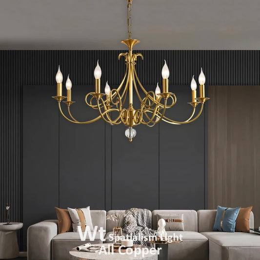 Copper Chandelier Modern Nordic Style Pendant Light