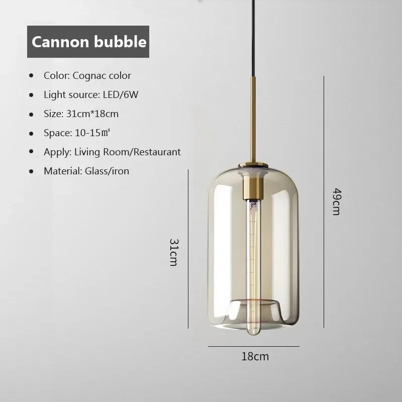 Nordic Glass Pendant Light for Dining Room
