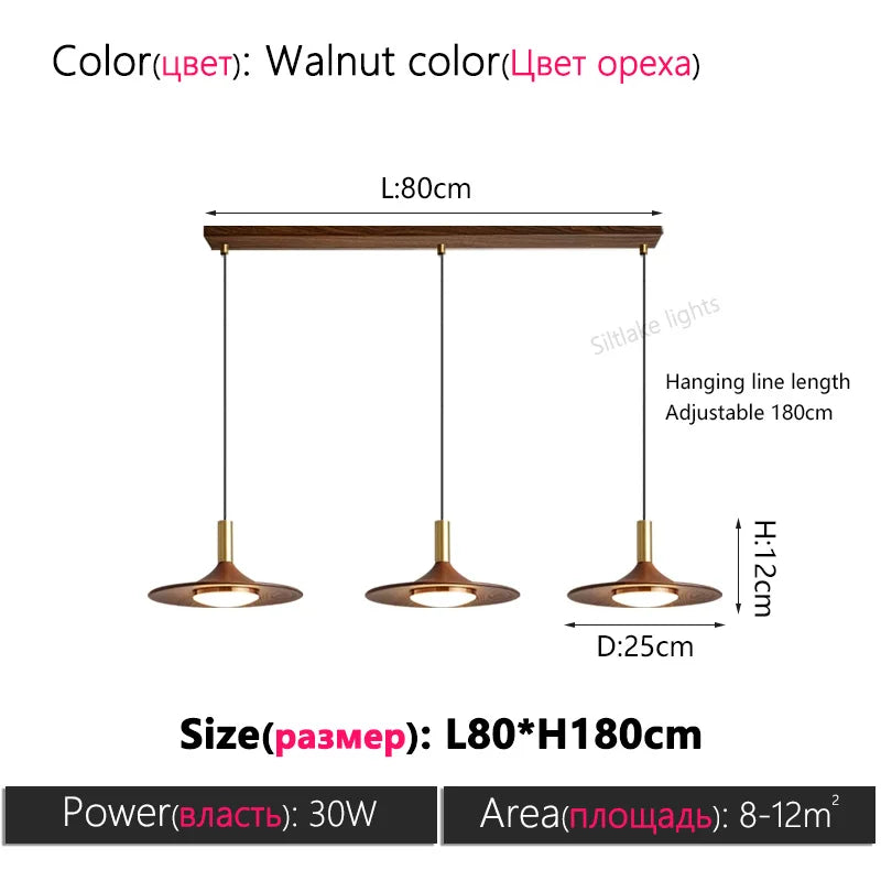 Nordic Wood Pendant Light for Dining Room