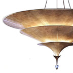 Lámpara colgante de madera estilo Wabi Sabi para comedor