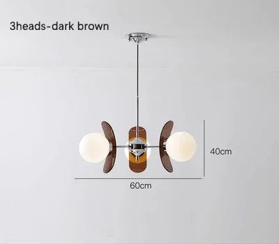 Retro Glass Pendant Light with Amber Accents