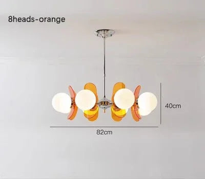 Retro Glass Pendant Light with Amber Accents