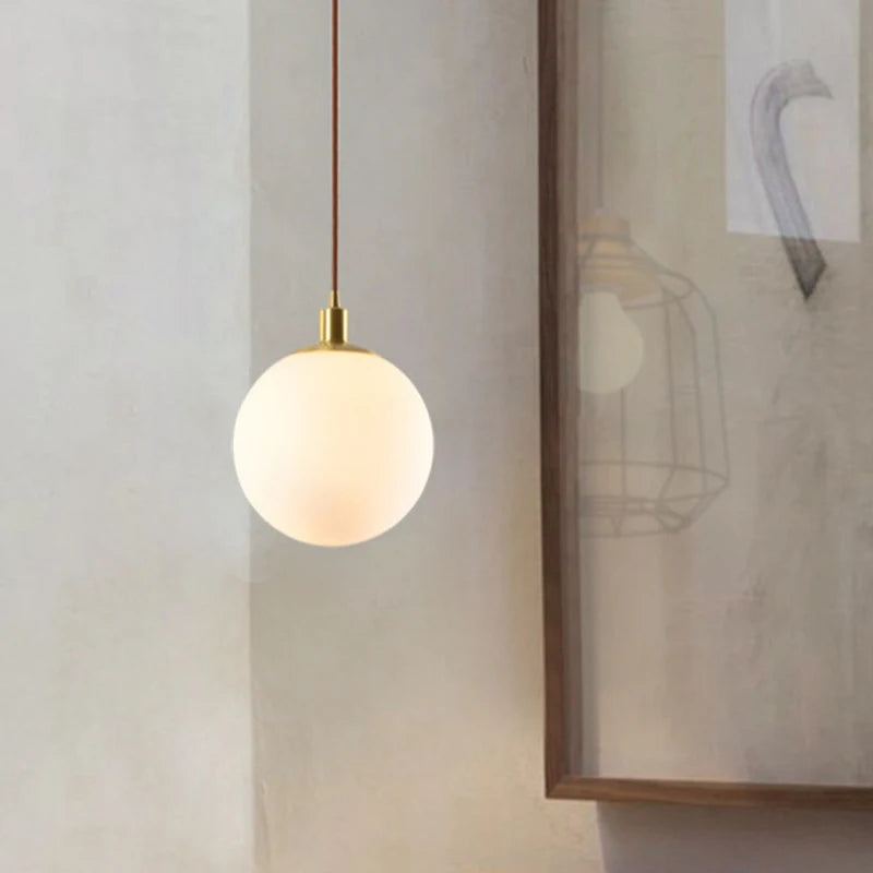 Nordic Brass Glass Pendant Light for Dining Room