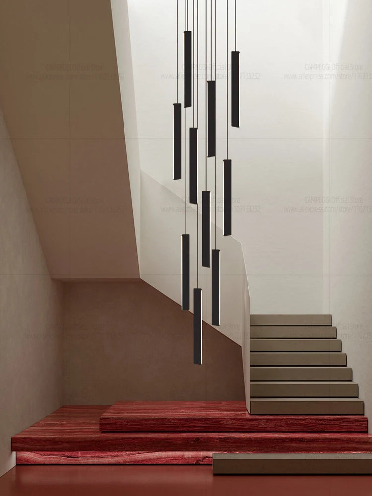 Minimalist Aluminum Pendant Light for Staircase