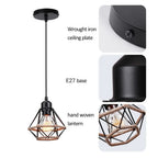 Industrial Iron Geometric Pendant Light for Dining Room