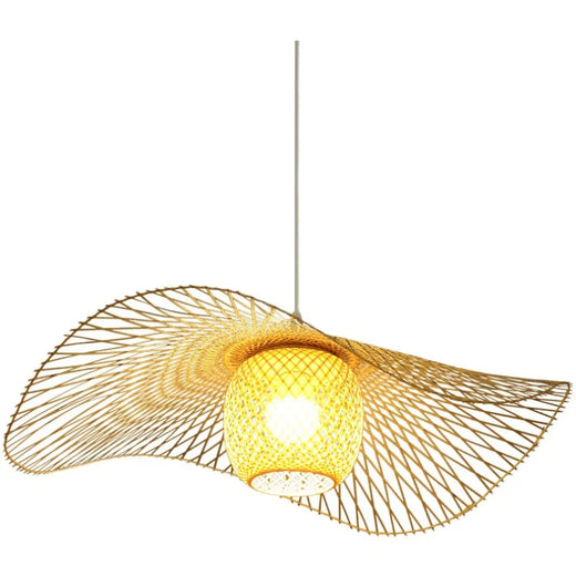Lámpara colgante de bambú tejida, estilo chino nuevo, casa de té, alojamiento rural, ratán, platillo volador japonés decorativo