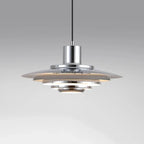 Minimalist Iron Pendant Light with Chrome Accent