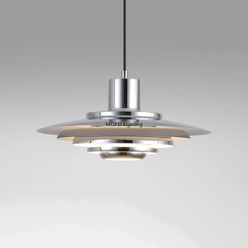 Minimalist Iron Pendant Light with Chrome Accent