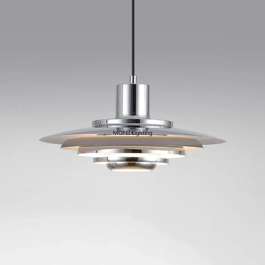 Minimalist Iron Pendant Light with Chrome Accent